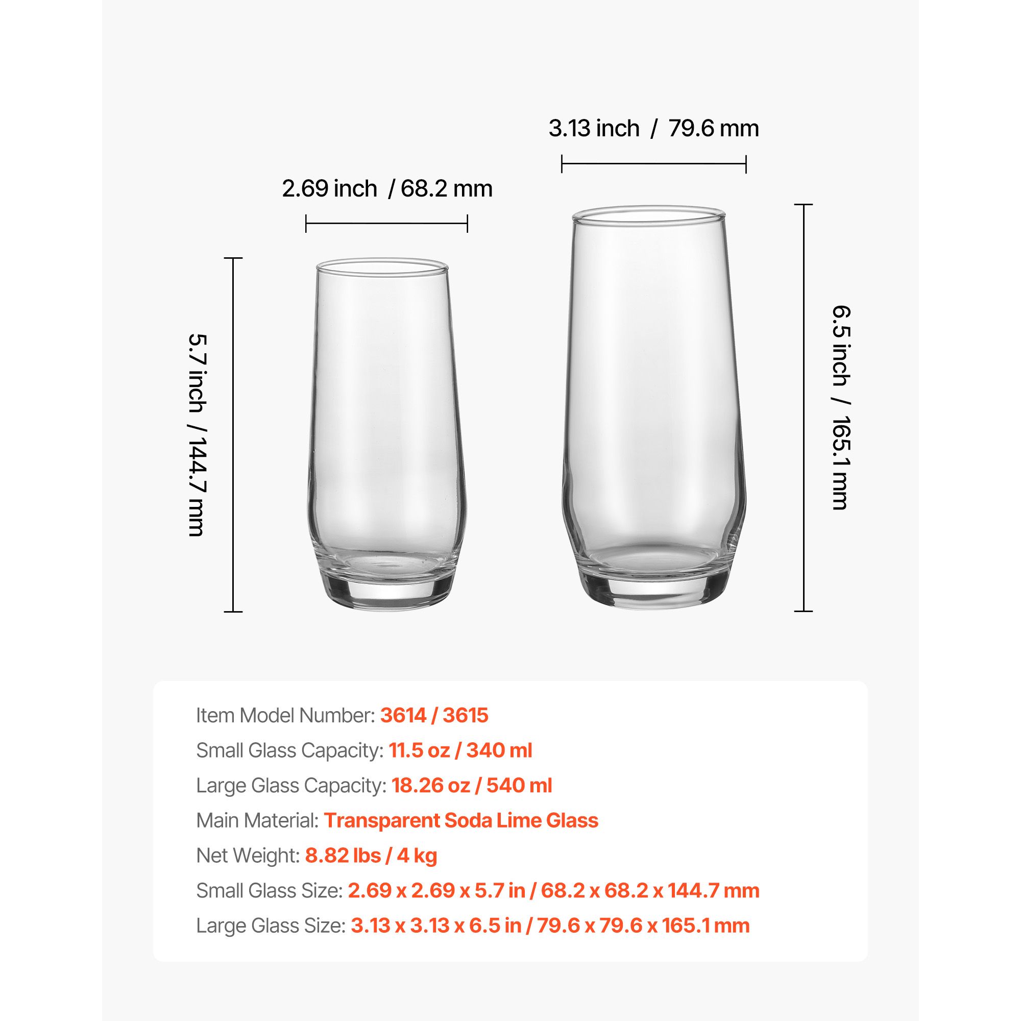 Wine Beer Mixed Drinks - Conjunto de Copos de Cristal, 16