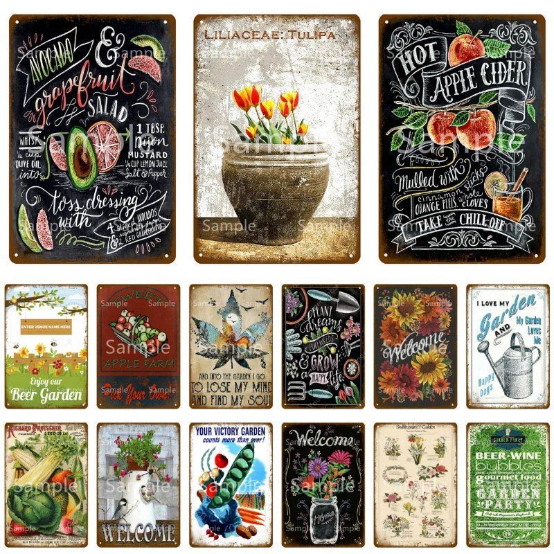 Wine Beer Garden - Aproveite Nossa Placa de Metal Decorativa