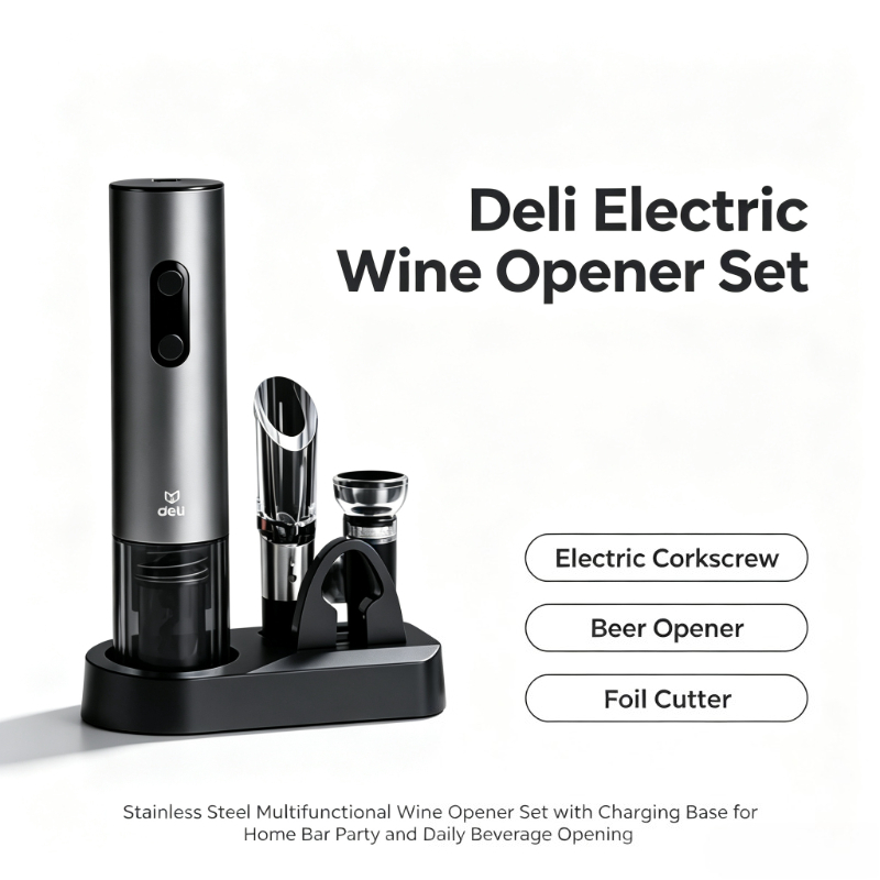 Wine Beer Deli - Conjunto de Abridor de Vinho Elétrico
