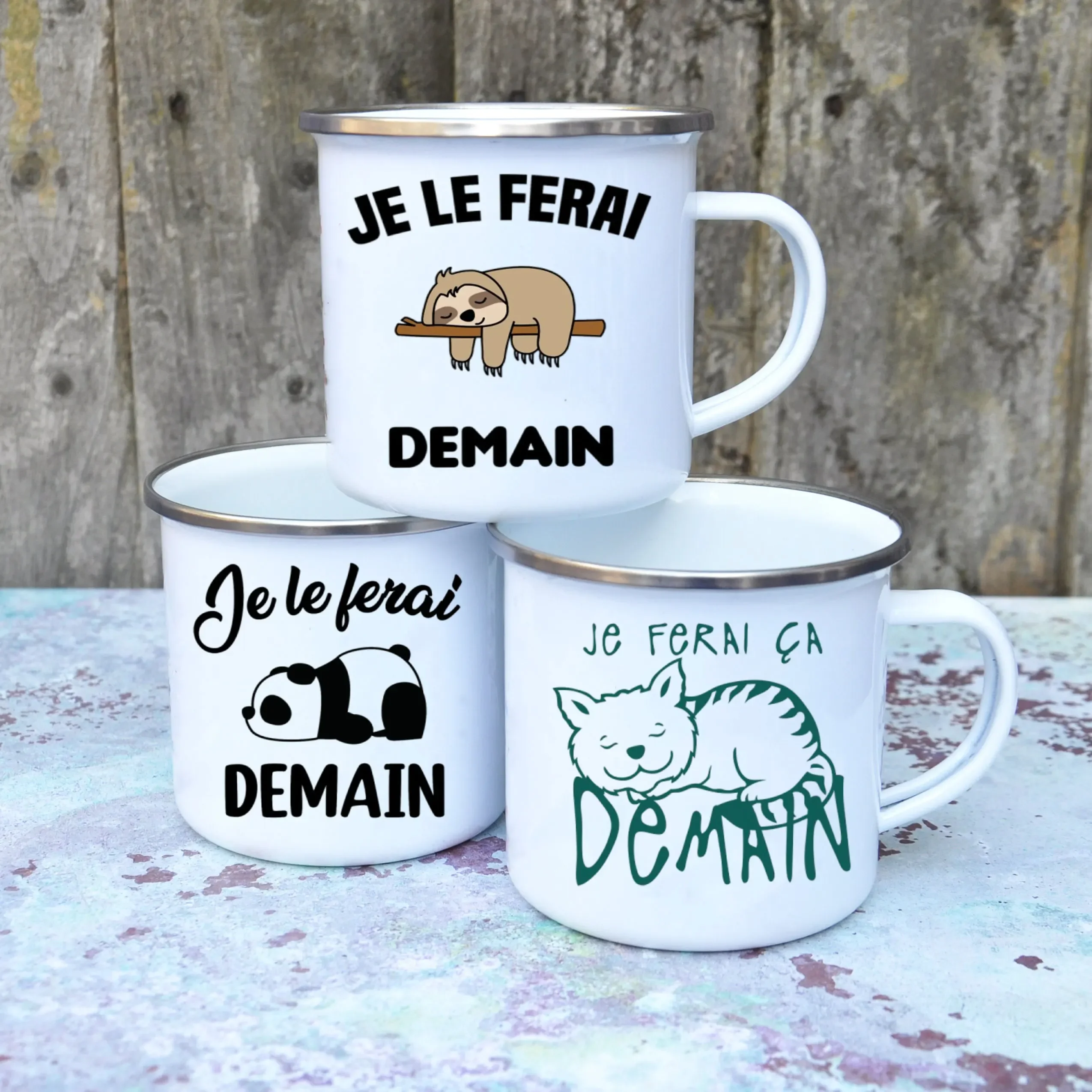 Caneca de café esmaltada fofa  - Wine Beer Best avaliação e preço