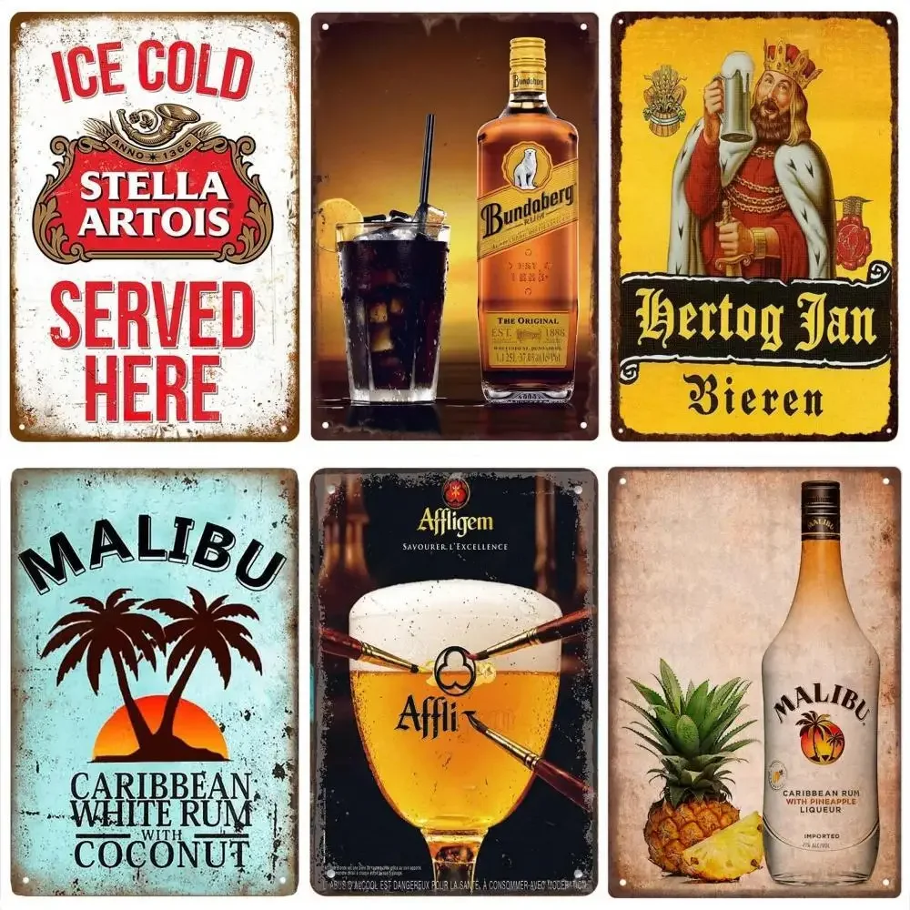 Malibu Wine Metal Poster Marca - Wine Beer Brand avaliação e preço