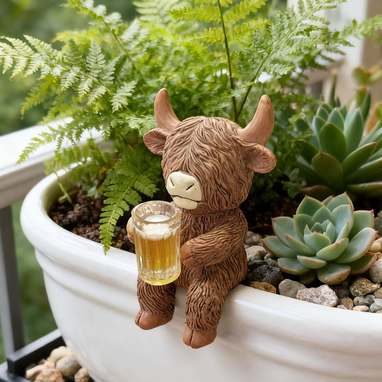 Estatueta Engraçada de Vaca Hi - Wine Beer Garden avaliação e preço