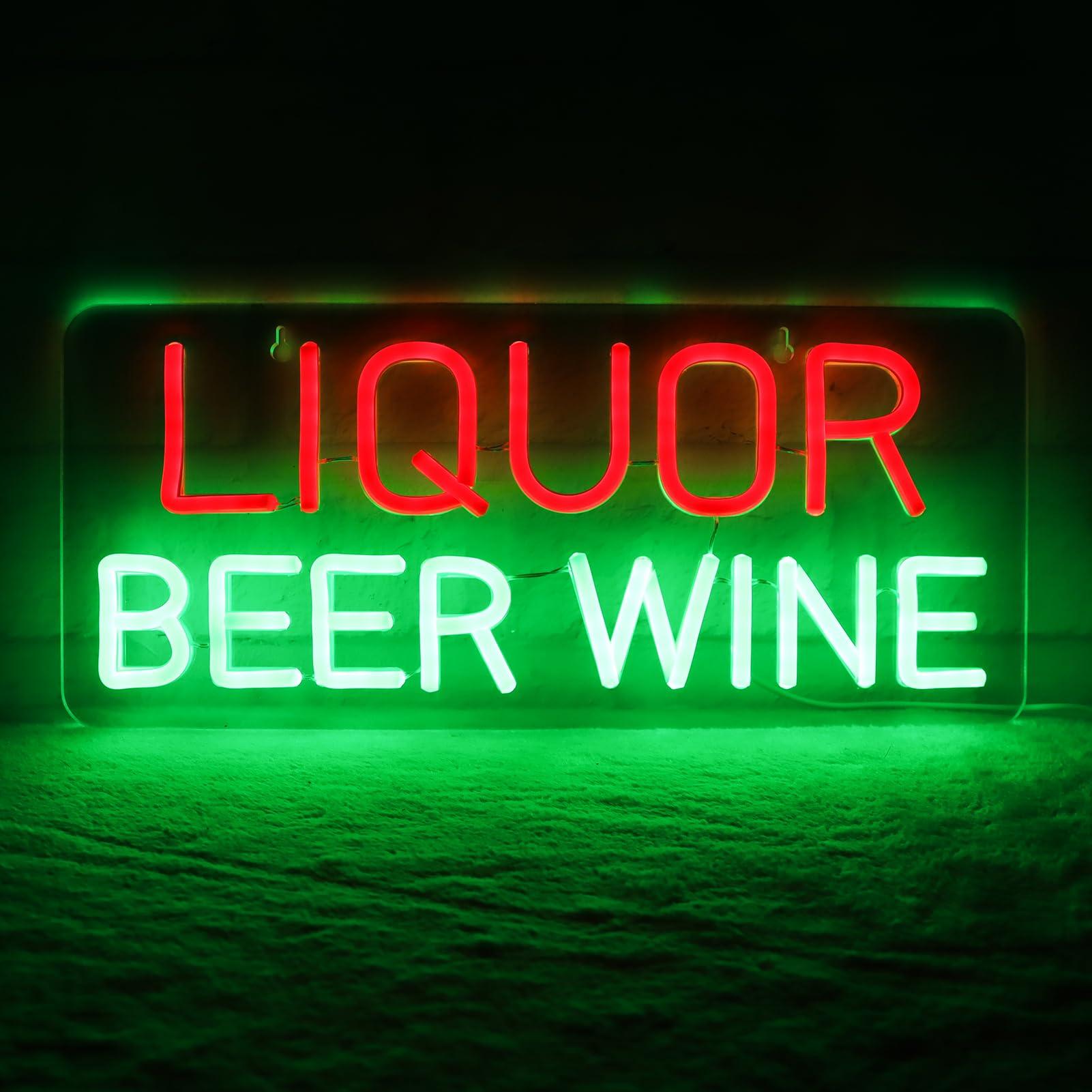 Letreiros Neon de Licor, Cerve - Wine Beer Liquor Store avaliação e preço