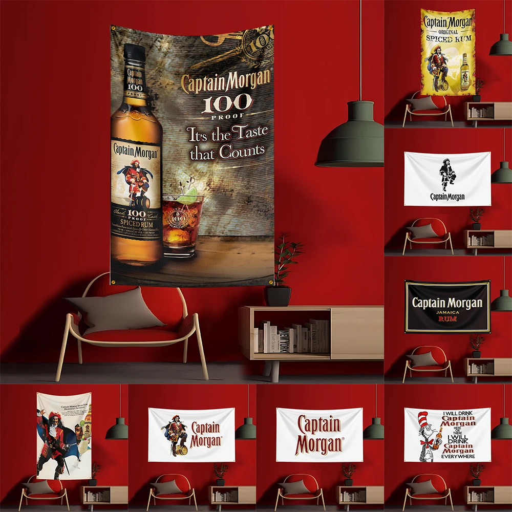 90x150cm c-captain morgans rum - Wine Beer Garden avaliação e preço